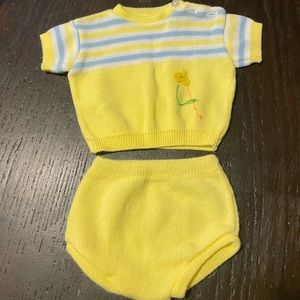 Vintage Matching Yellow Hobby Horse Set Size 0-3 Months